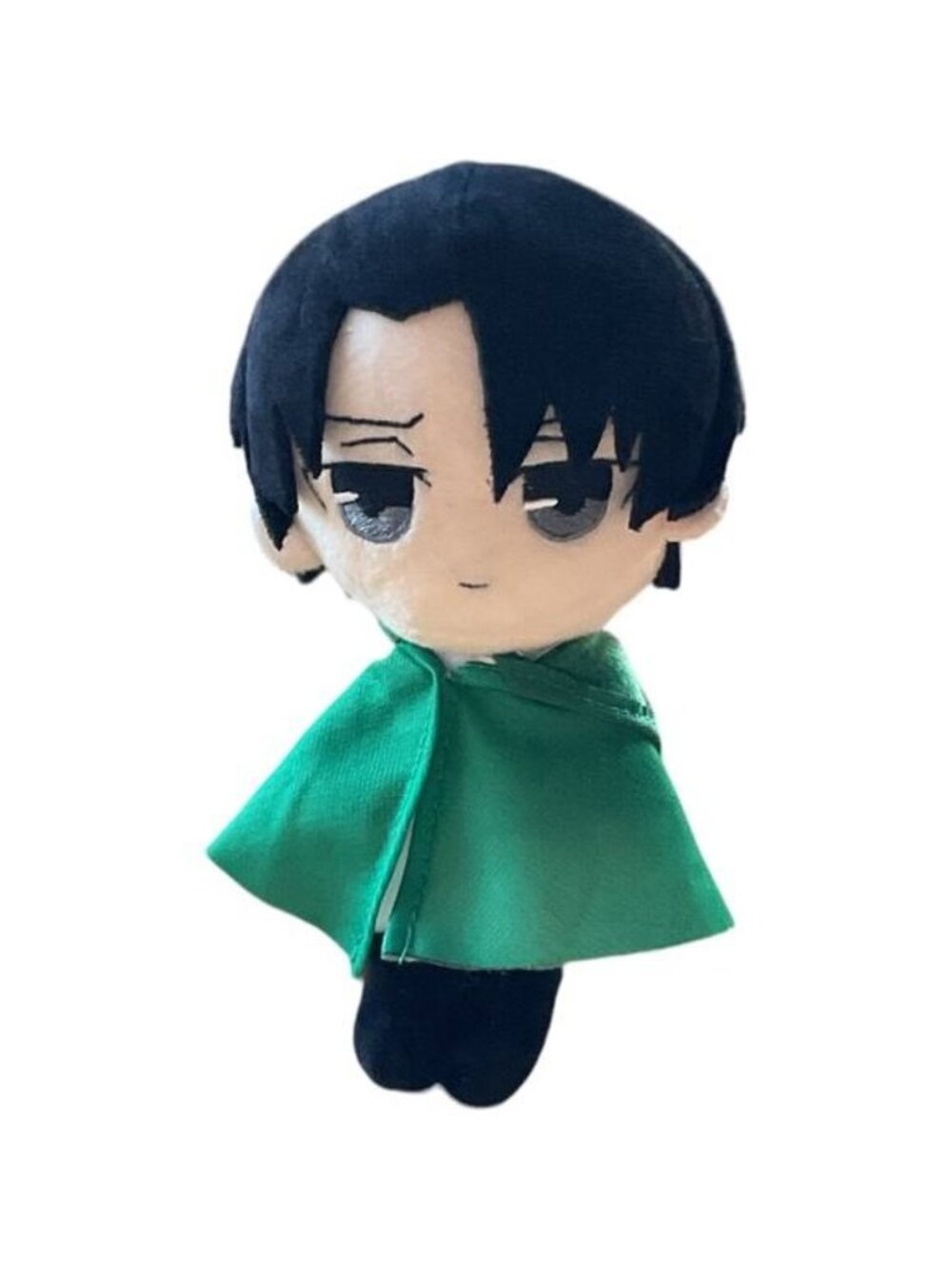 Attack on Titan Captain Levi Ackerman Chibi Plush Doll Green Cape 8"
